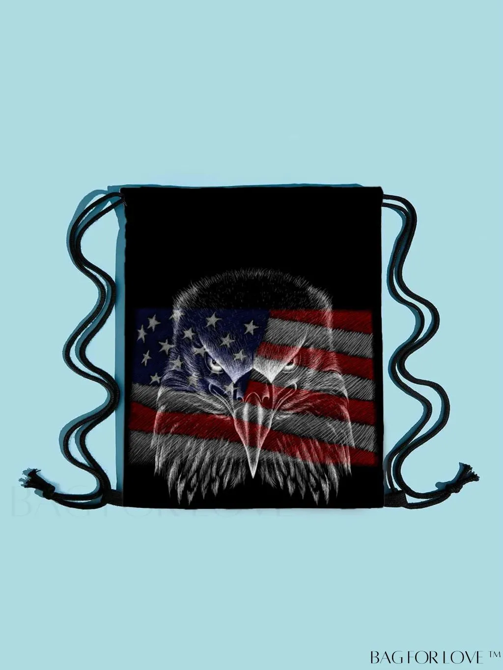 BagForLove - Portable Independence Day Drawstring Backpack - Ideal for Outdoor Shopping