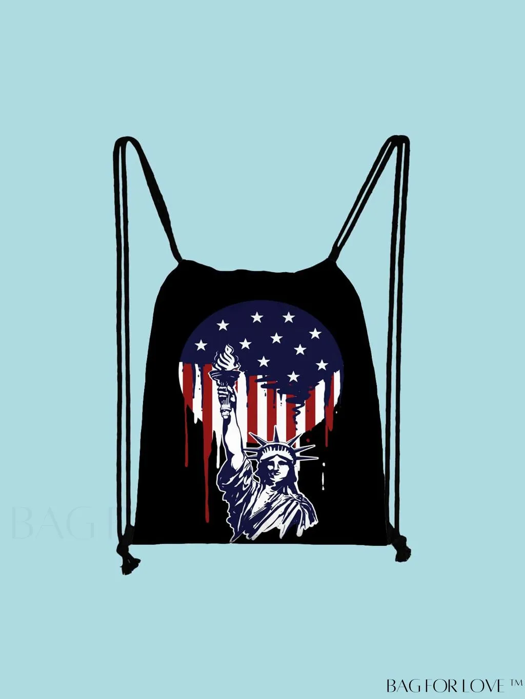 BagForLove - Portable Independence Day Drawstring Backpack - Ideal for Outdoor Shopping