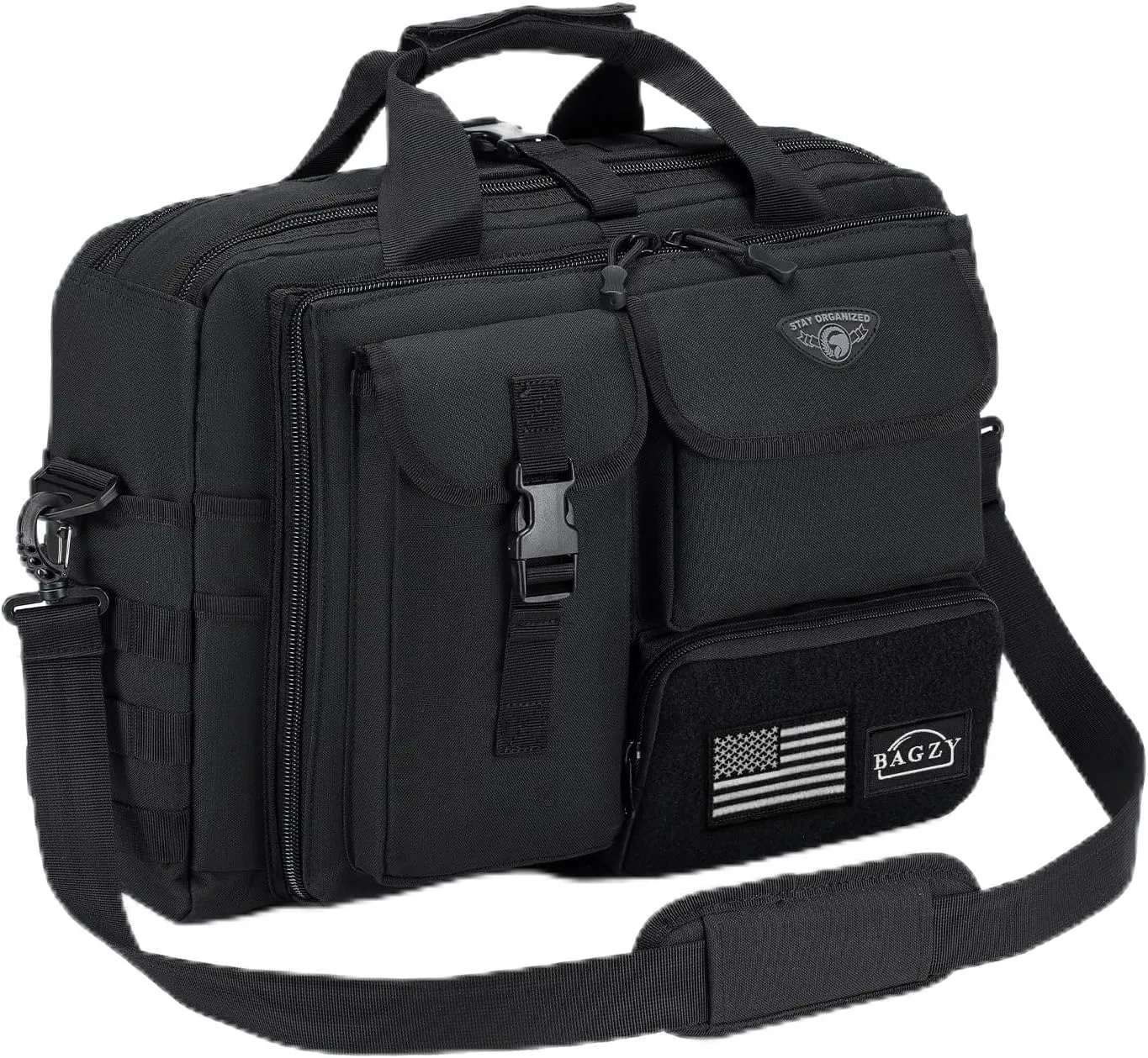 BAGZY Tactical Laptop Bag for Men Multifunctional Tactical Briefcase, Men's Military Messenger Bag 14/15.6/17.3 Inch