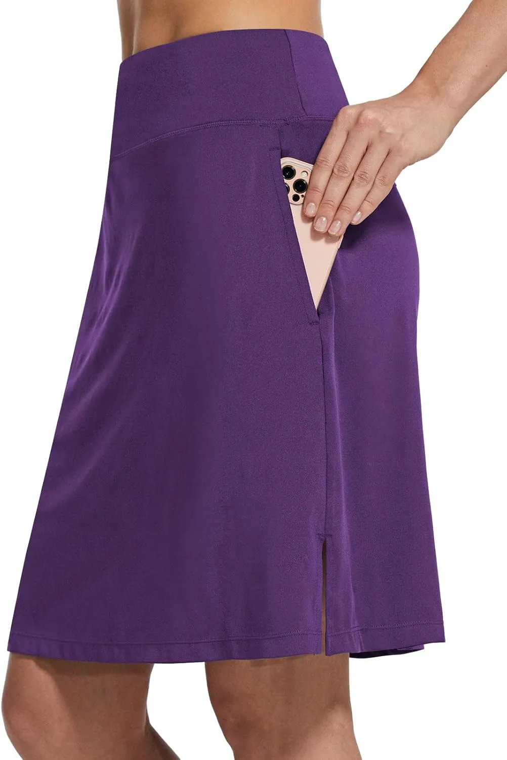 baleaf Women's 20" Golf Skirts Knee Length Skorts Athletic Modest Long Active Casual Pockets UV Protection