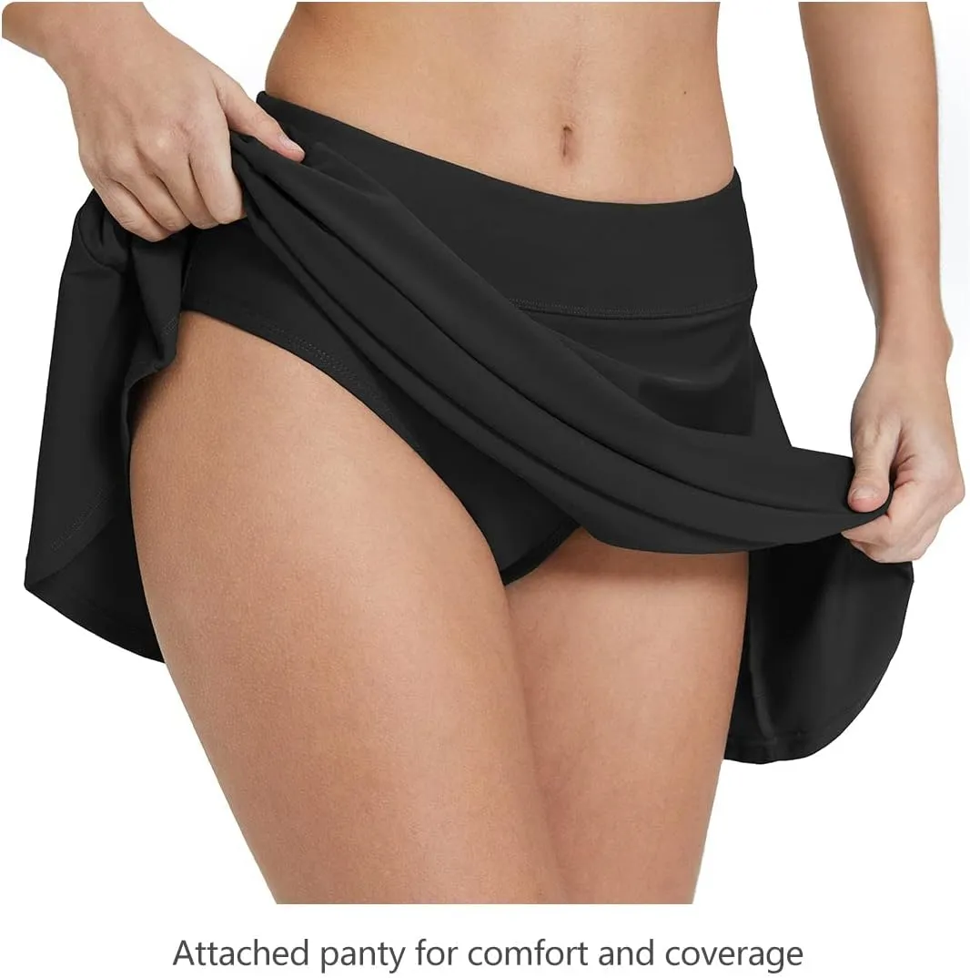 baleaf Women's High Waisted Swim Skirt Bikini Tankini Bottom with Side Pocket