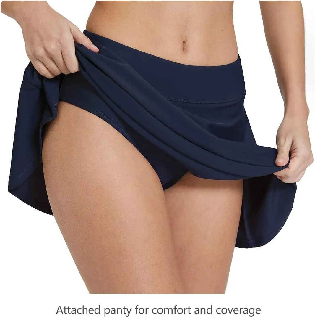 baleaf Women's High Waisted Swim Skirt Bikini Tankini Bottom with Side Pocket