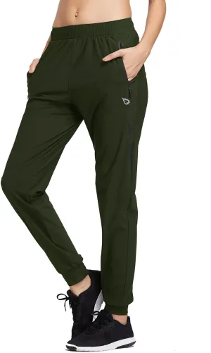 baleaf Women's Joggers Running Hiking Pants Lightweight Quick Dry Athletic Travel Workout with Zipper Pockets