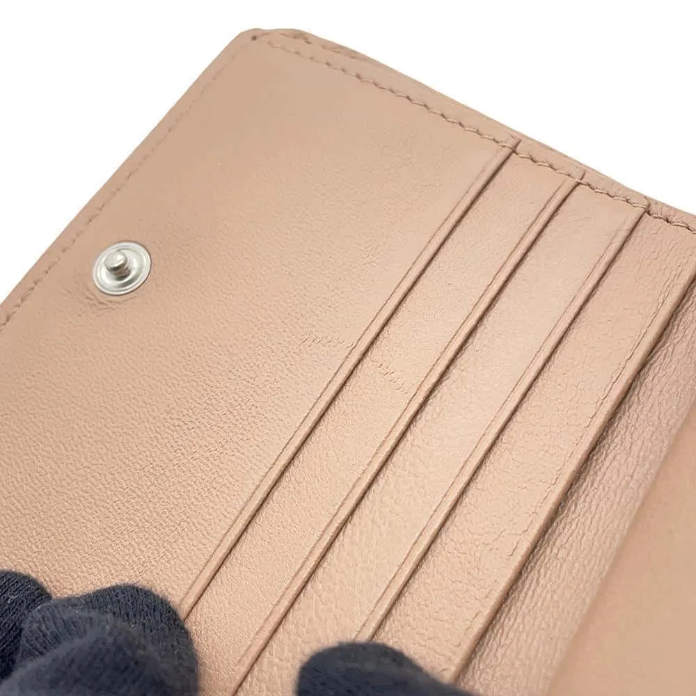 BALENCIAGA Compact Wallet Bi-fold Wallet Nude Beige594216 Embossed Leather