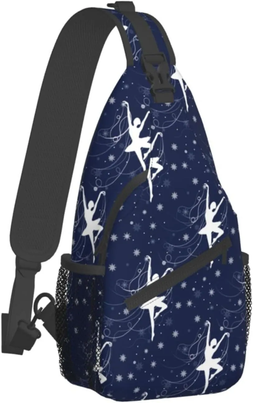 Ballerina Crossbody Bag Dancer Shoulder Bag Backpack Ballet Sling Bag Chest Casual Daypack for Outdoor