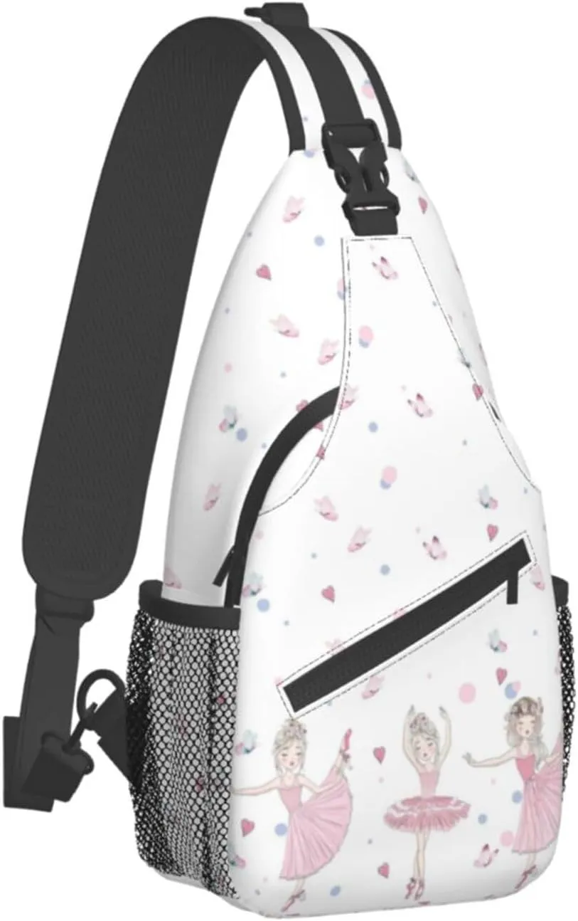 Ballerina Crossbody Bag Dancer Shoulder Bag Backpack Ballet Sling Bag Chest Casual Daypack for Outdoor