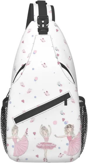 Ballerina Crossbody Bag Dancer Shoulder Bag Backpack Ballet Sling Bag Chest Casual Daypack for Outdoor