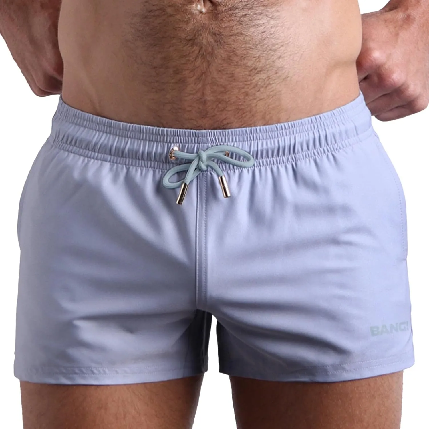 Bang Men's Swimwear - Show Shorts - Stretchy Quick-Dry Elasticated Waitsband Shorter Length Beach Trunks