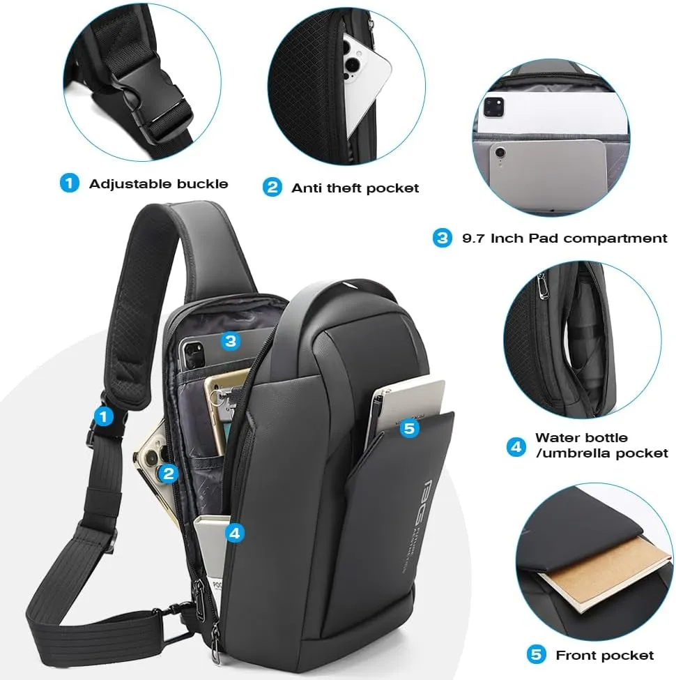 BANGE Man Sling Bag,Mens Sling Bags Crossbody