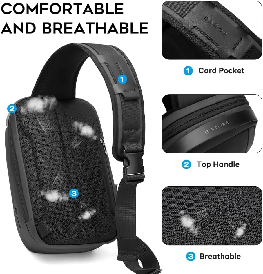 BANGE Man Sling Bag,Mens Sling Bags Crossbody
