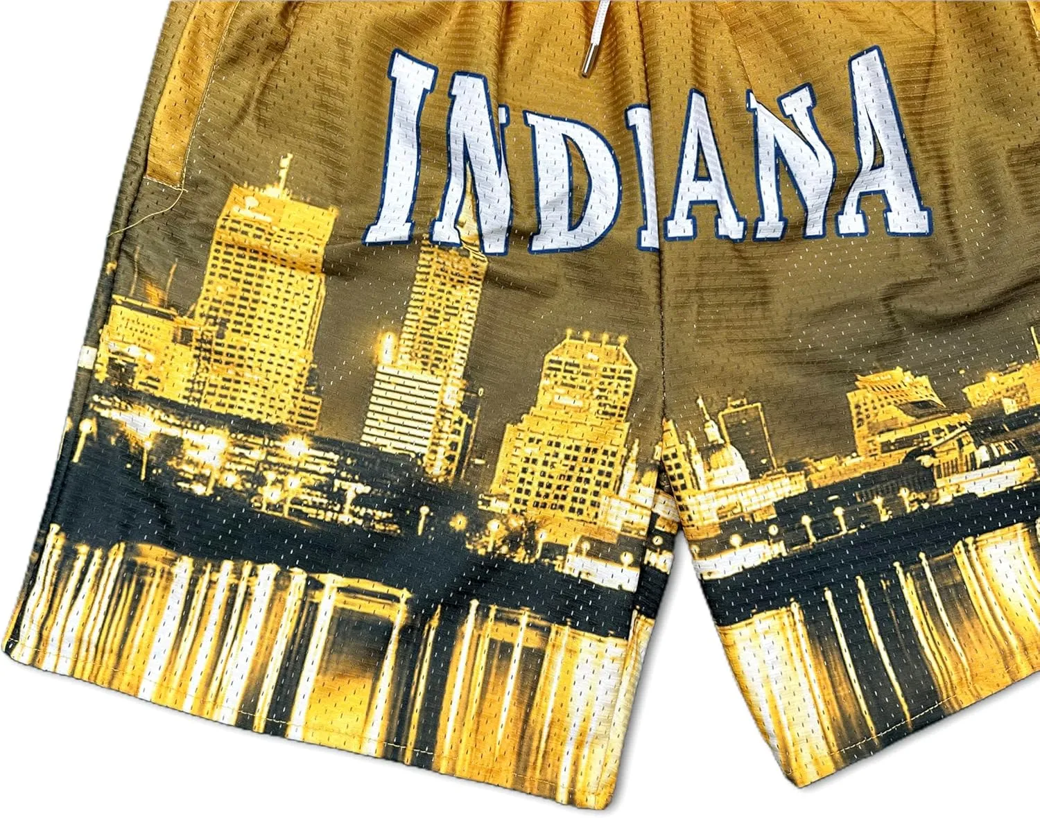 Basketball Shorts City Skyline Night View Zipper Pockets Quick Drying Trunks Fashion Hip-hop Gift for Men Gym Running