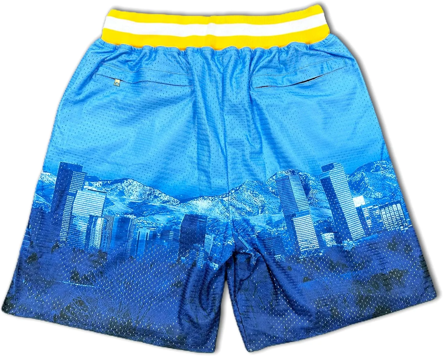 Basketball Shorts City Skyline Night View Zipper Pockets Quick Drying Trunks Fashion Hip-hop Gift for Men Gym Running