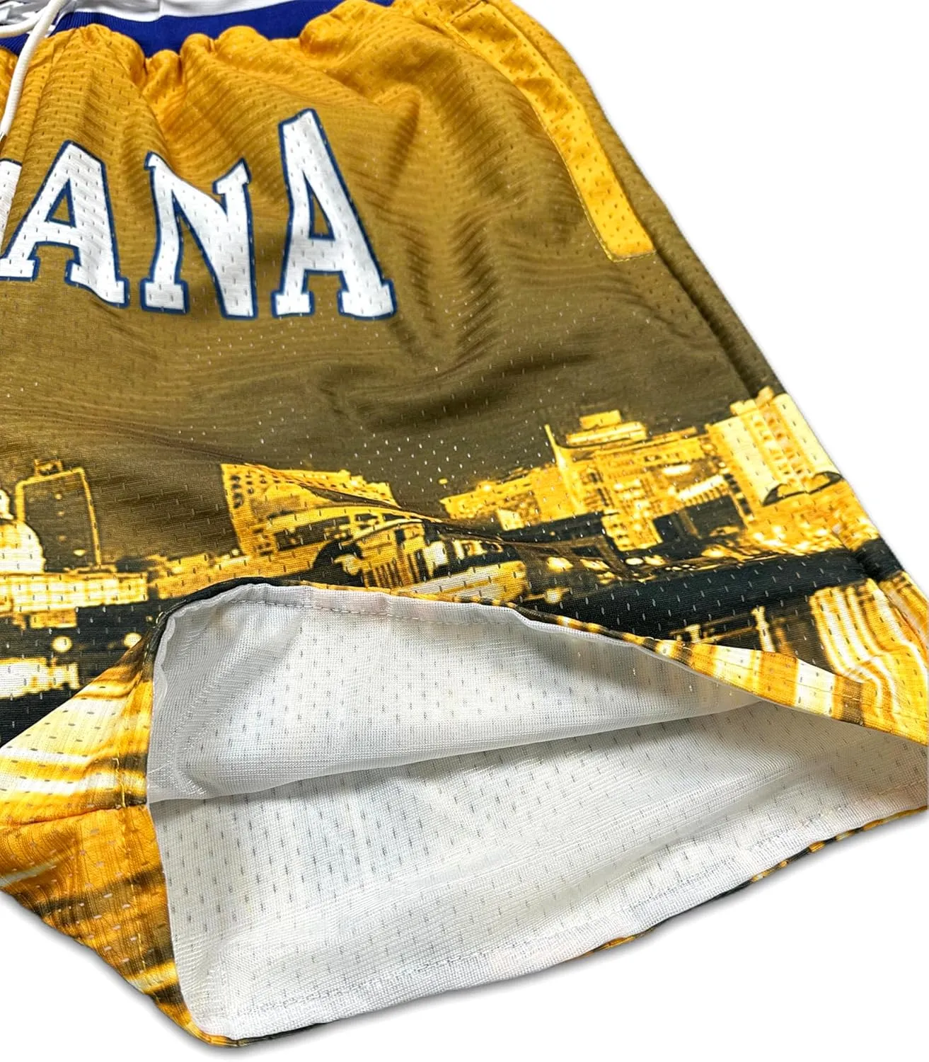 Basketball Shorts City Skyline Night View Zipper Pockets Quick Drying Trunks Fashion Hip-hop Gift for Men Gym Running