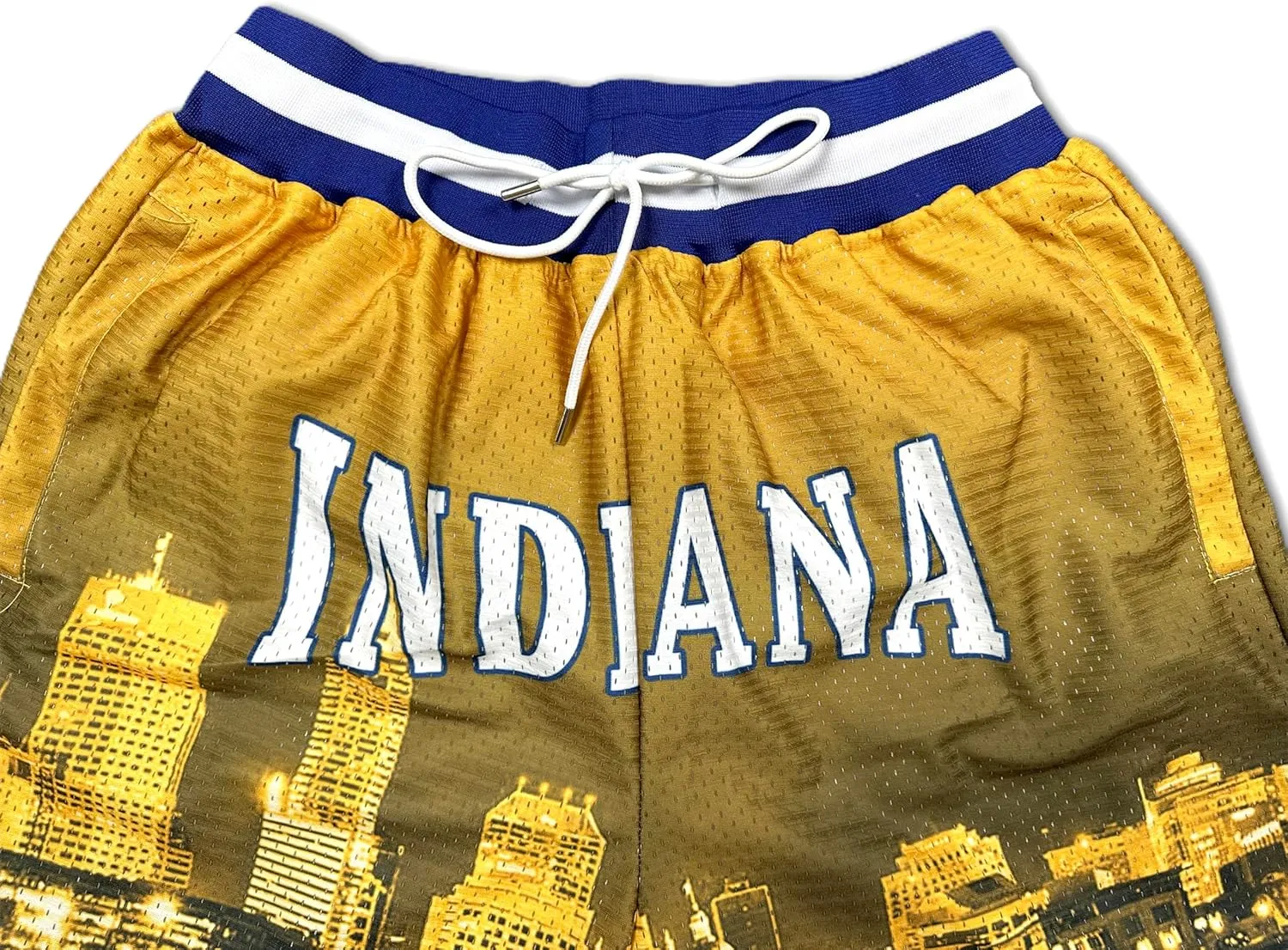 Basketball Shorts City Skyline Night View Zipper Pockets Quick Drying Trunks Fashion Hip-hop Gift for Men Gym Running