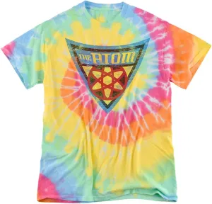 Batman Bb The Atom Shield Tie Dye Adult Unisex T Shirt (Large) Rainbow Spiral