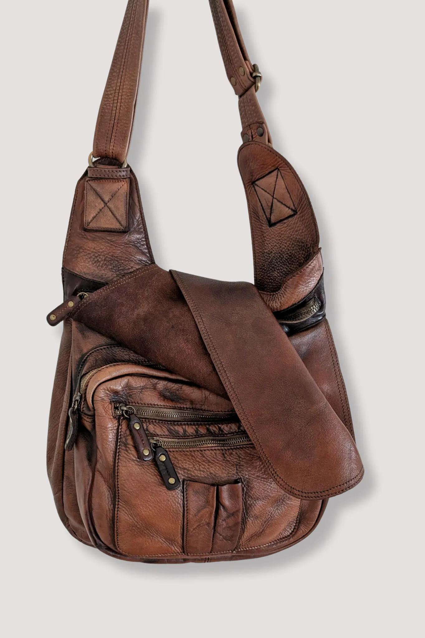 BAYSIDE84 Crossbody Saddle Bag - Cigar Brown - Men's