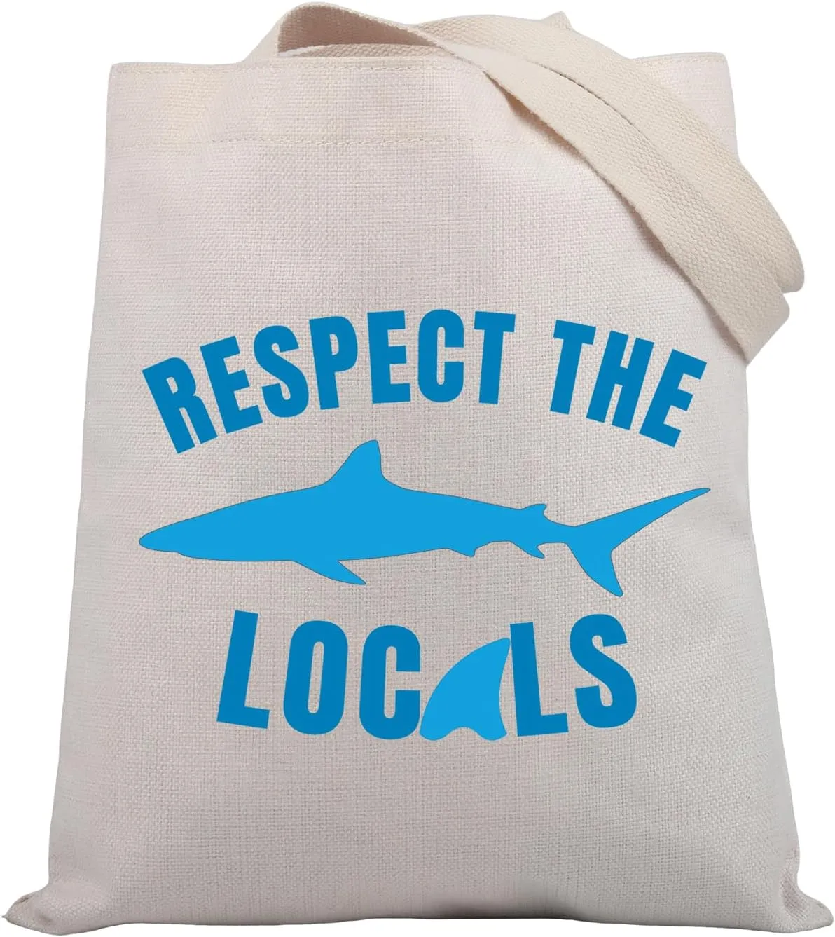 BDPWSS Shark Tote Bag Respect The Locals Shark Ocean Diving Animal Rights Shark Gift Shark Lover Gift Sharks Week Gift
