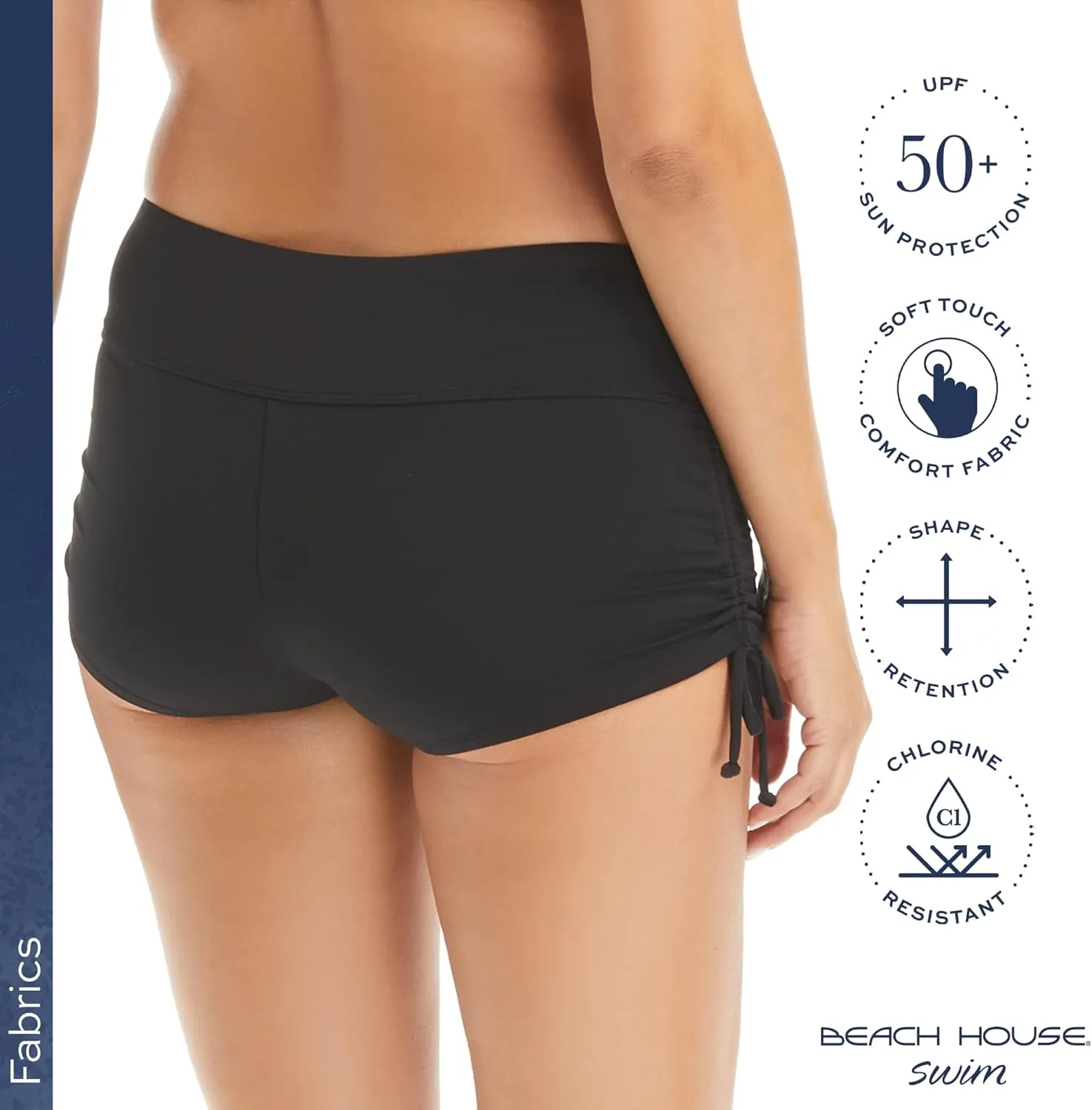 BEACH HOUSE Chloe High Waisted Bikini Bottom — Modest, Full Coverage Swimsuit Bottoms