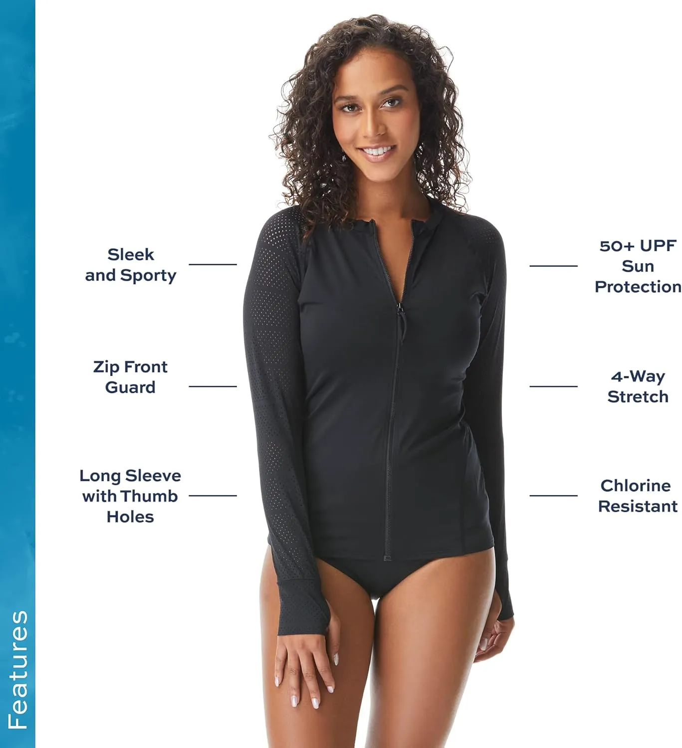 BEACH HOUSE Sport Ava Long Sleeve Rash Guard for Women - Swimsuit Top Cover Up with UPF 50 Plus Protection