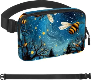 Bees and Flowers-274 Crossbody Fanny Pack for Men&Women,Belt Bag for Travel Casual Walking Running Hiking Cycling