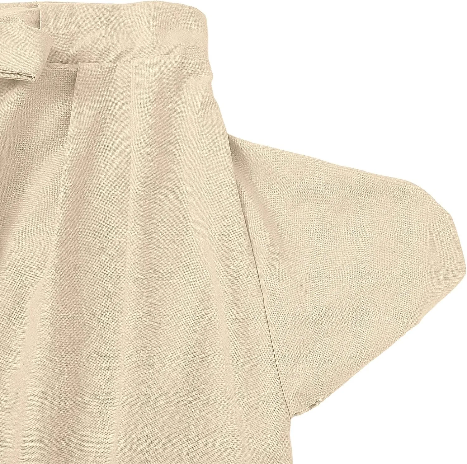 Bermuda Linen Shorts for Women Summer Beach High Waisted Drawstring Lightweight Vacation Fashion Pockets Knee Length