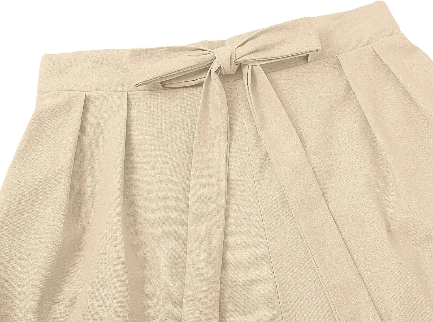 Bermuda Linen Shorts for Women Summer Beach High Waisted Drawstring Lightweight Vacation Fashion Pockets Knee Length
