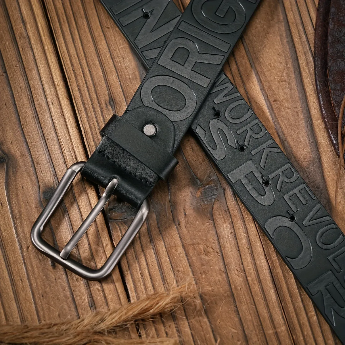 BH Casual Business Faux Leather Belt Button Buckle Hole Punching