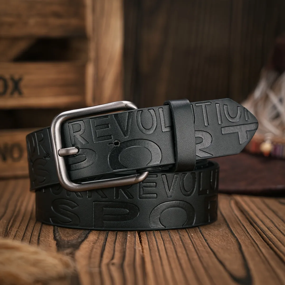 BH Casual Business Faux Leather Belt Button Buckle Hole Punching