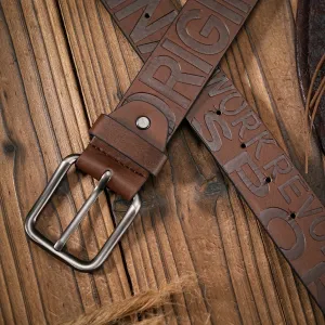 BH Casual Business Faux Leather Belt Button Buckle Hole Punching