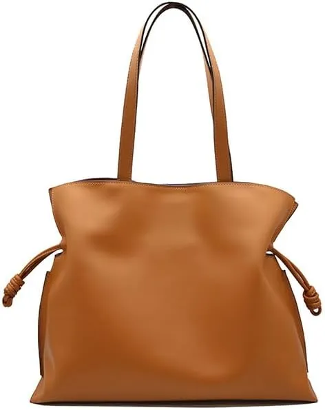 BIG TOTE- Women's Cowhide Large Tote Bag Drawstring Leather Shopping Bags