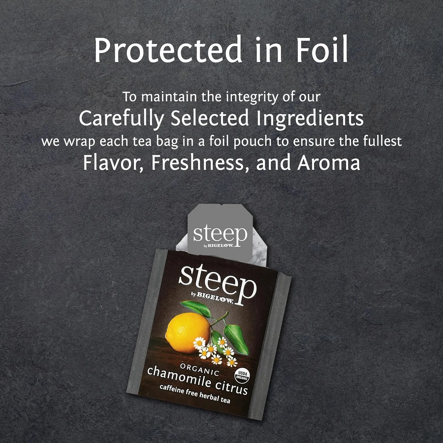 Bigelow Tea steep Organic Chamomile Citrus Caffeine Free Herbal Tea Bags, 20 Count, Pack of 6