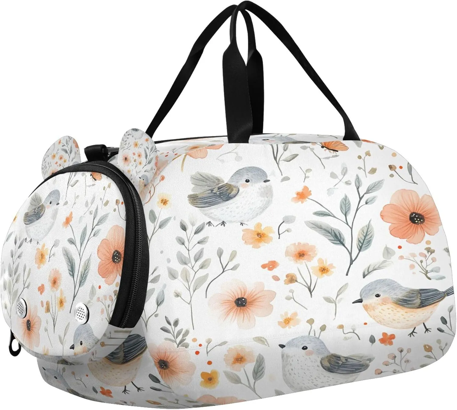 Bird Youth Sports & Travel Duffle Bag with Shoe Compartment,Waterproof Gym Bag for Girls and Boys (Overnight Essentials Organizer)