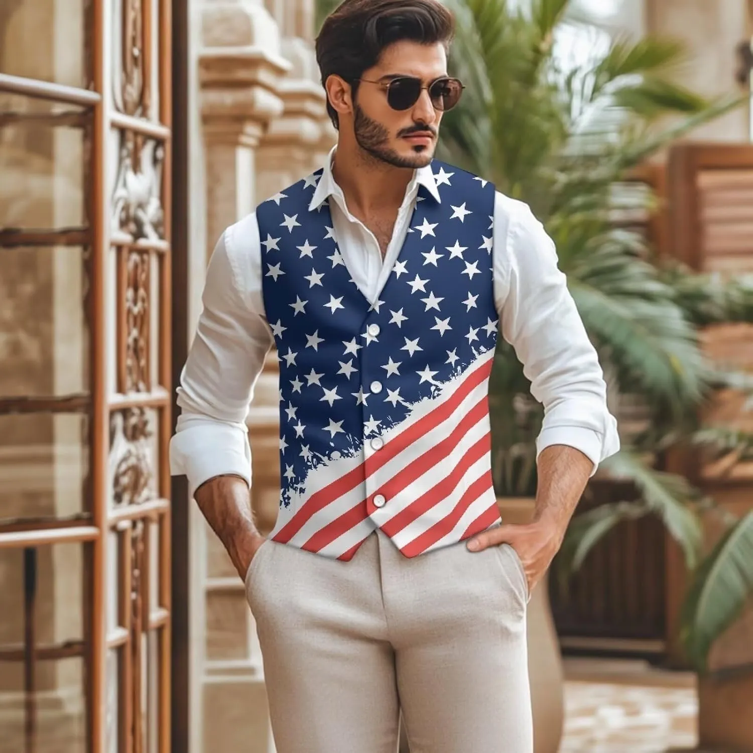 Biyejit Men's Suit Vest Business Formal Dress Waistcoat Slim Fit Vests for Men for Suit or Tuxedo Wedding Dress