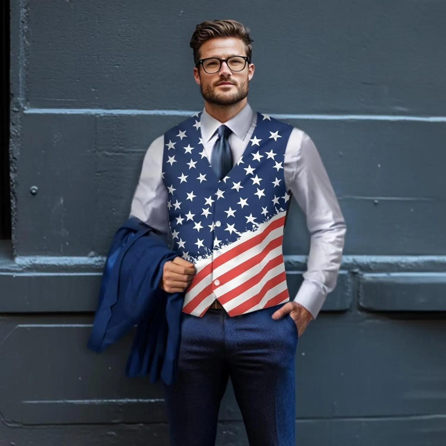 Biyejit Men's Suit Vest Business Formal Dress Waistcoat Slim Fit Vests for Men for Suit or Tuxedo Wedding Dress