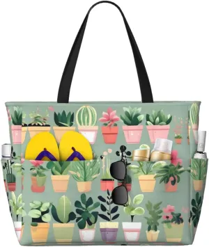 Black And White Lines Spacious Large Capacity Beach Travel Bag - Foldable Beach Bag Tote Bag With Zipper