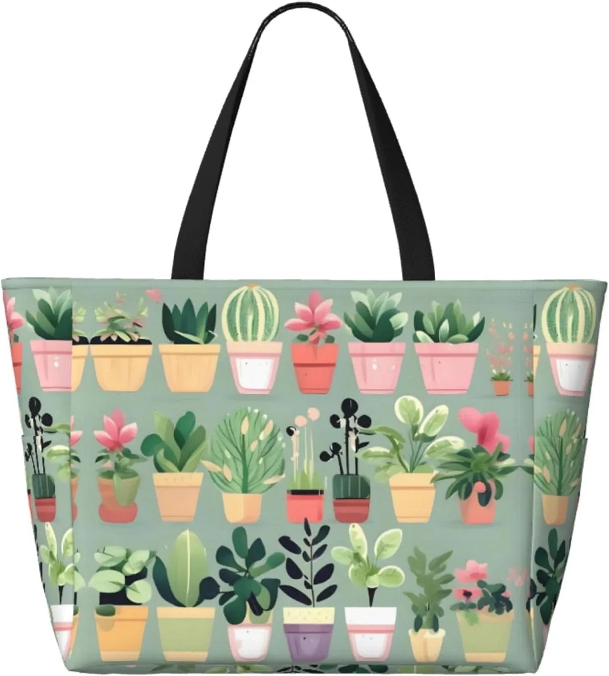 Black And White Lines Spacious Large Capacity Beach Travel Bag - Foldable Beach Bag Tote Bag With Zipper