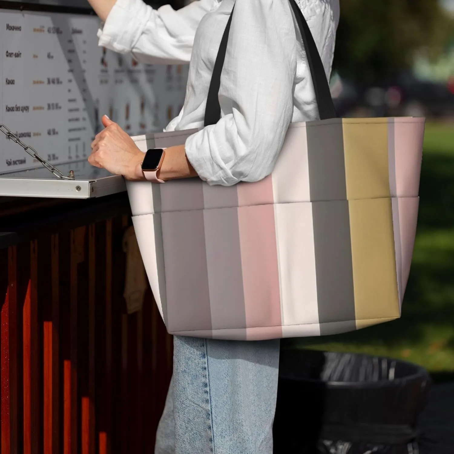 Black And White Panda Face Spacious Large Capacity Beach Travel Bag - Foldable Beach Bag Tote Bag With Zipper