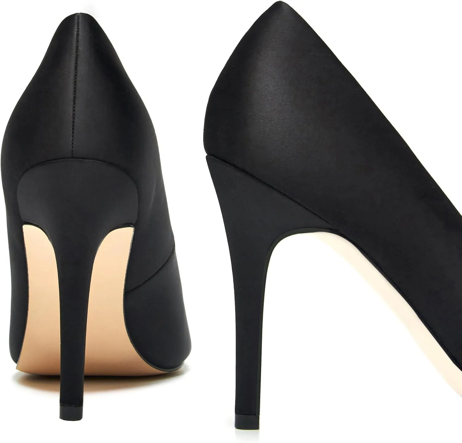 Black Stiletto Heels，Womens Dress Shoes，Pumps Shoes Women,Heels for Women Sexy,4 inch Heel