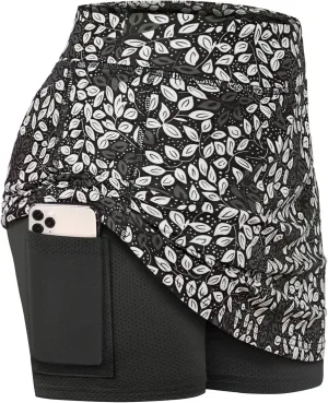 BLEVONH Womens Summer Tennis Skirts with Shorts Underneath, Pickleball, Athletic, Workout and Golf Skorts with Pockets