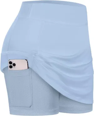 BLEVONH Womens Summer Tennis Skirts with Shorts Underneath, Pickleball, Athletic, Workout and Golf Skorts with Pockets