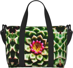 Blooming Cactus Flower Print Versatile Travel Duffel Bag,The Companion For Business And Personal Trips