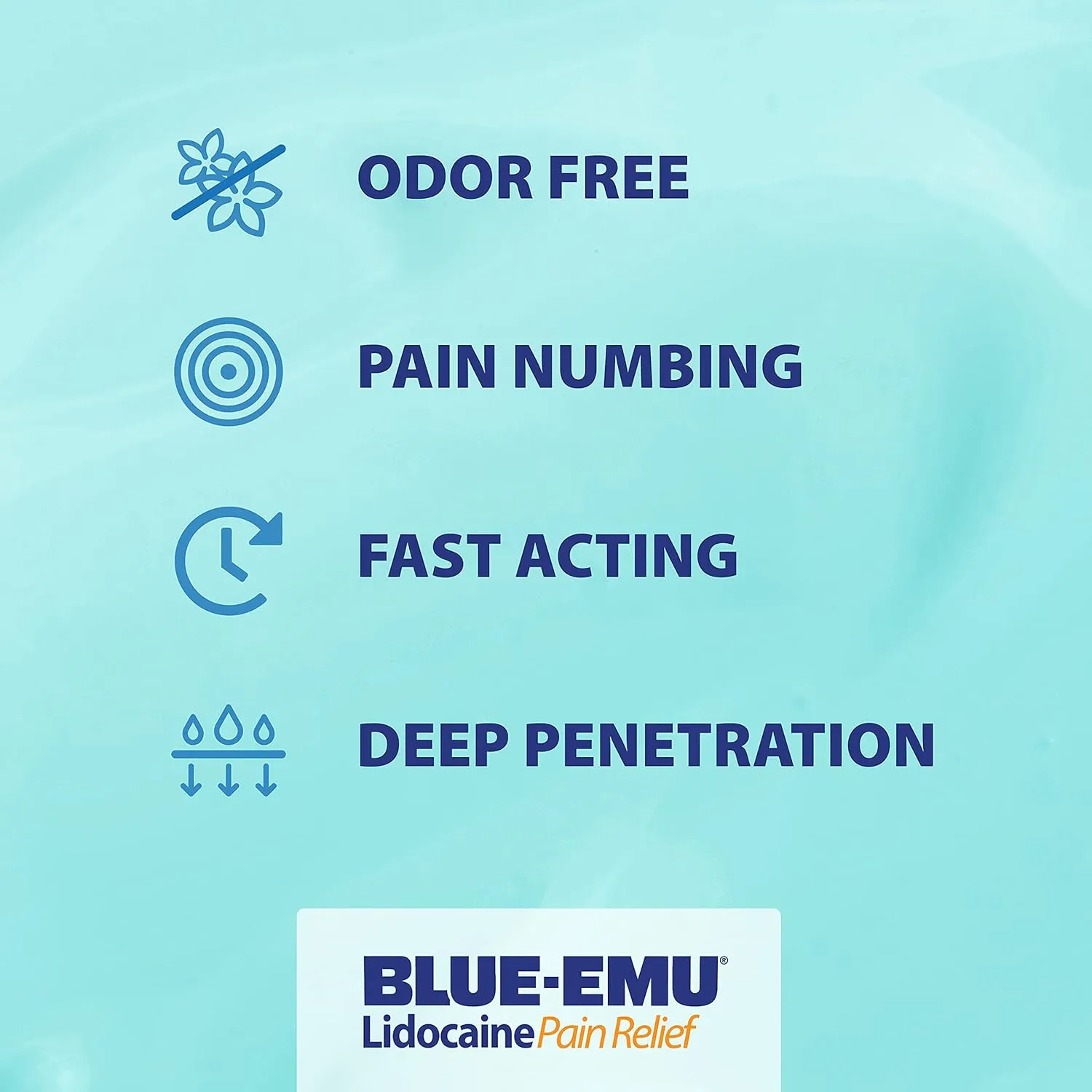 BLUE-EMU Lidocaine Pain Relief Cream for Fast, Numbing Relief, 2.7 Oz, 2 Pack