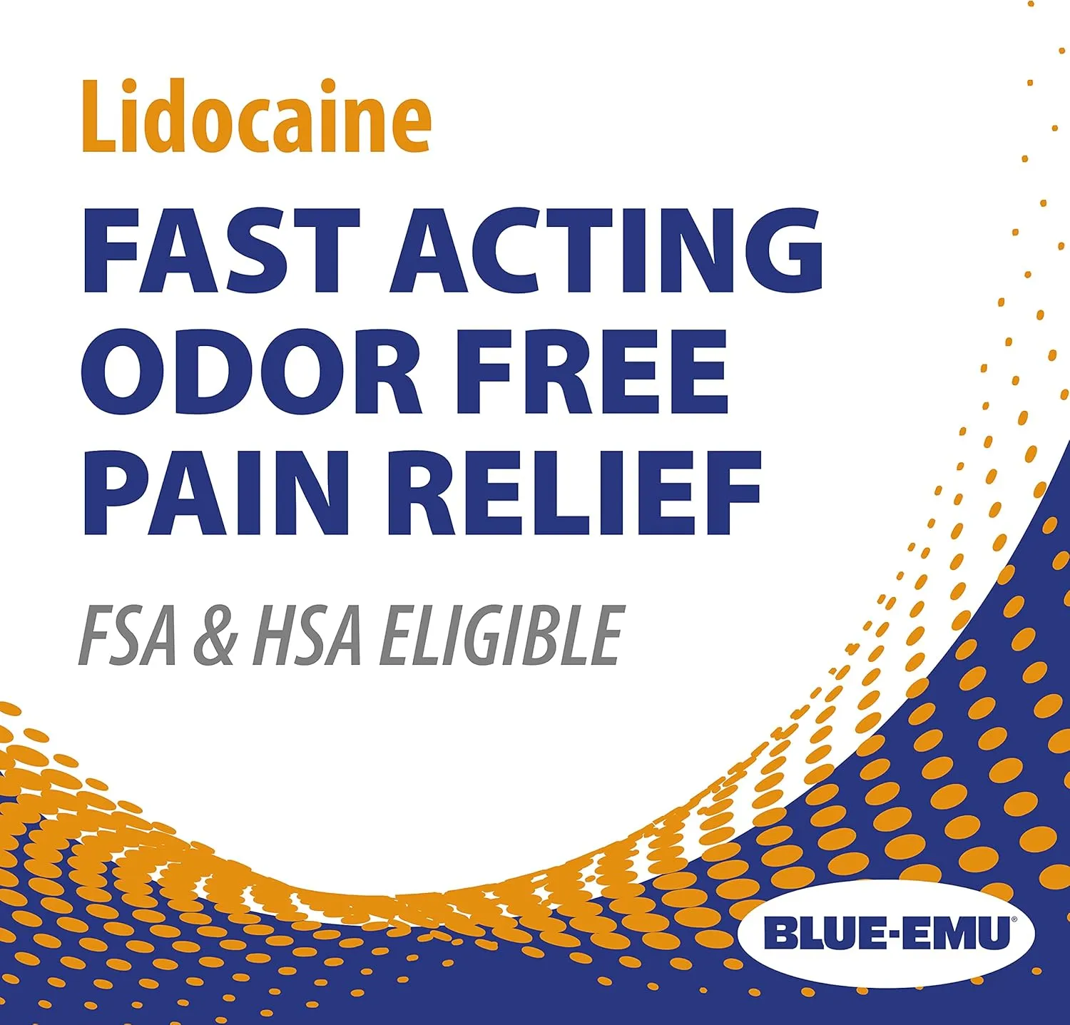 BLUE-EMU Lidocaine Pain Relief Cream for Fast, Numbing Relief, 2.7 Oz, 2 Pack