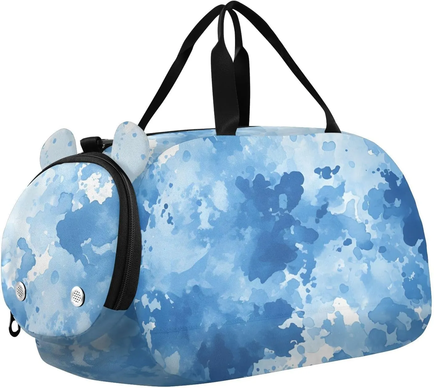 Blue Watercolor Youth Sports Duffel Bag with Ventilated Shoe Compartment|All-Season Lightweight Travel Gym Bag for Girls & Boys|Water-Resistant Gear Bag