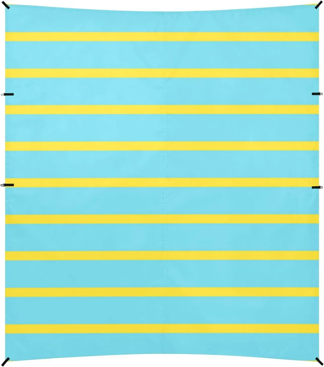 Blue-Yellow Horizontal Stripes Foldable Beach Canopy UPF50  Waterproof Large Portable Sun Shelter with Carrying Bag for Family Trips, Picnics & Camping