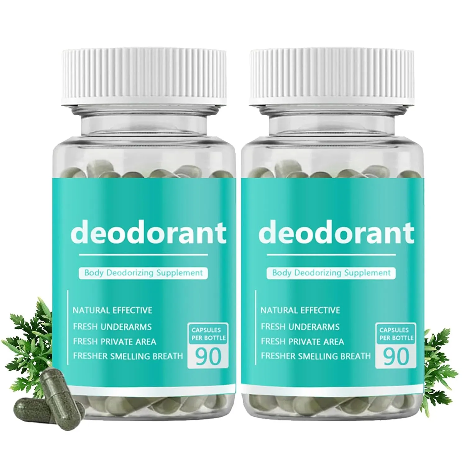 Body Deodorizing Supplement, Internal Deodorant Chlorophyll Capsules for Men & Women - Full Body Deodorizing Supplement Odor Control Natural Deodorant, 90 Count