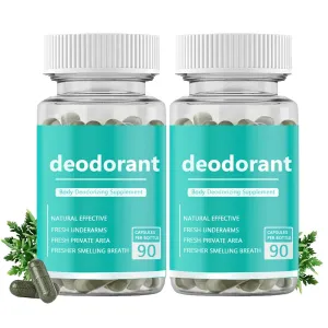 Body Deodorizing Supplement, Internal Deodorant Chlorophyll Capsules for Men & Women - Full Body Deodorizing Supplement Odor Control Natural Deodorant, 90 Count