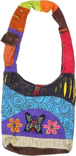 Bohemian Hippie Crossbody Shoulder Bag Sling Slouch Hobo Cotton Handmade Variety Patterns