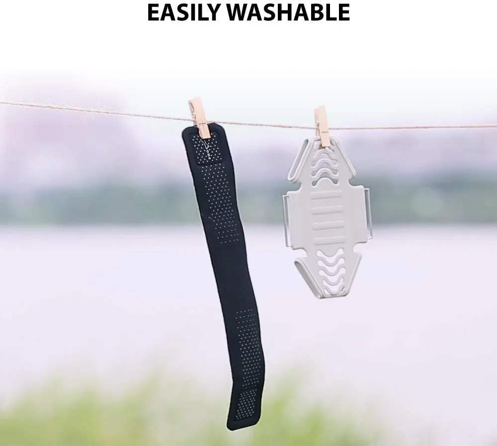 【Bone】 Run Tie Running Armband Phone Holder for Apple iPhone 14 13 12 11 Pro Max Mini XS XR X 8 7 Samsung Galaxy S10 S9 S8 Smartphone, Phone Size 4-6.7" (Black/Arm Size 9.8-15.7")