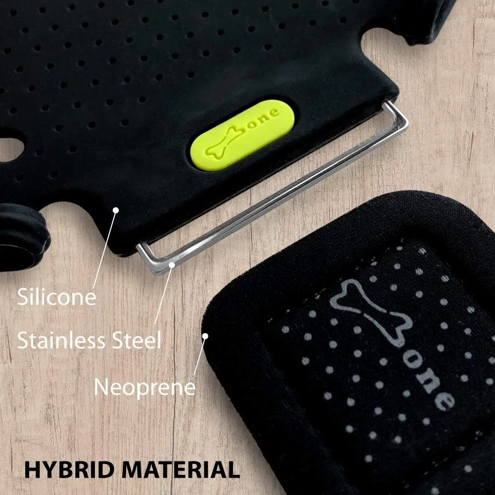 【Bone】 Run Tie Running Armband Phone Holder for Apple iPhone 14 13 12 11 Pro Max Mini XS XR X 8 7 Samsung Galaxy S10 S9 S8 Smartphone, Phone Size 4-6.7" (Black/Arm Size 9.8-15.7")